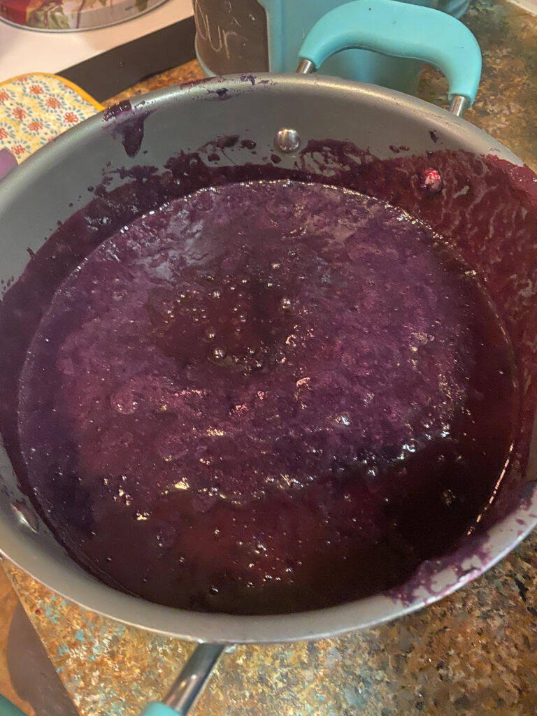 Fox grape juice in a pot ready to cook